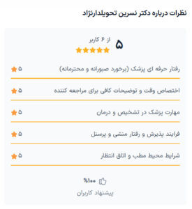 نظر کاربر دکترتو (دکتر نسرین تحویلدار نژاد)