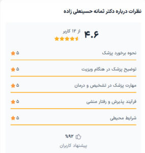 نظرات دکتر ثمانه حسینعلی زاده در مشهد