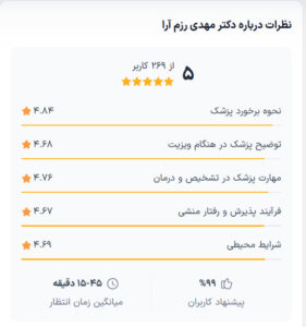 نظرات مراجعین دکتر مهدی رزم آرار در مشهد