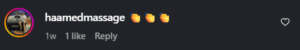 نظر کاربر اینستاگرام (مرکز ماساژ مبین حسنی)