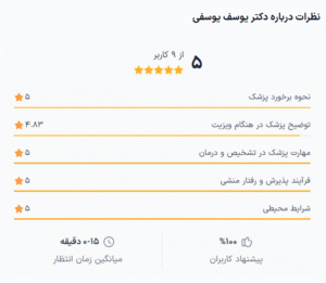نظر کاربر دکترتو (دکتر یوسف یوسفی)
