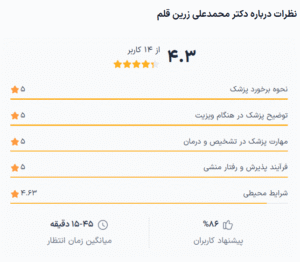 نظر کاربر دکترتو (دکتر محمدعلی زرین قلم)